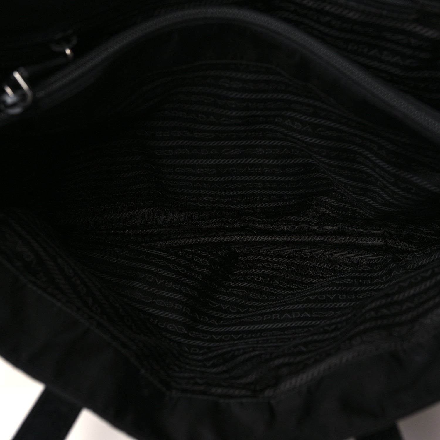 Prada Nylon Vela Drawstring Shopping Tote Black 4 of 7