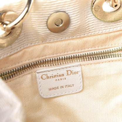 Christian Dior Canvas Cannage Small Soft Lady Dior Shopping Tote White 6 of 16