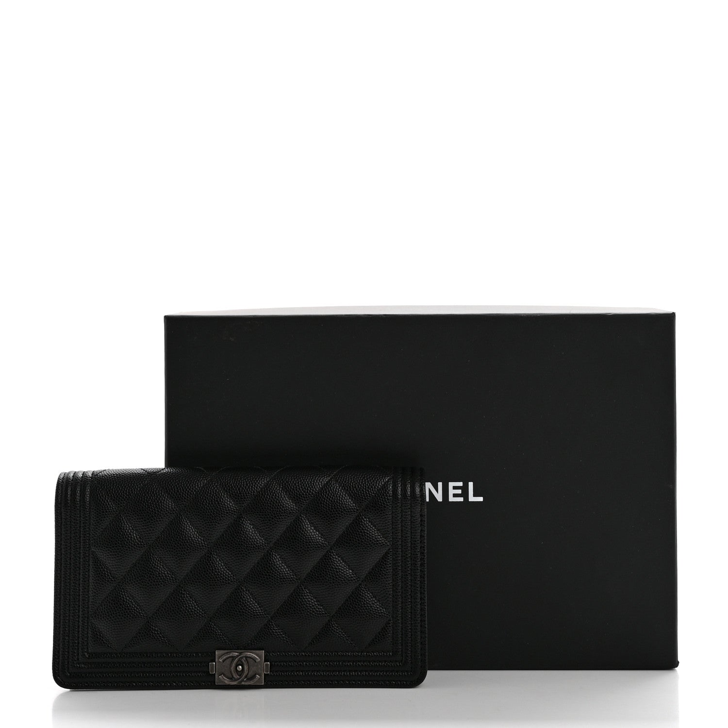 Chanel Caviar Quilted Boy Yen Wallet Black 10 of 10