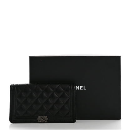 Chanel Caviar Quilted Boy Yen Wallet Black 10 of 10