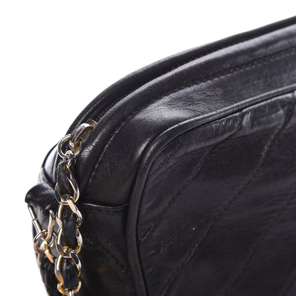 Chanel Lambskin Chevron Quilted Tassel Camera Case Black 14 of 16