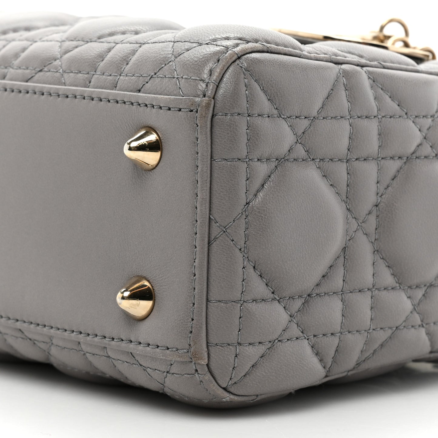 Lambskin Cannage Small Lucky Badges My Lady Dior Grey