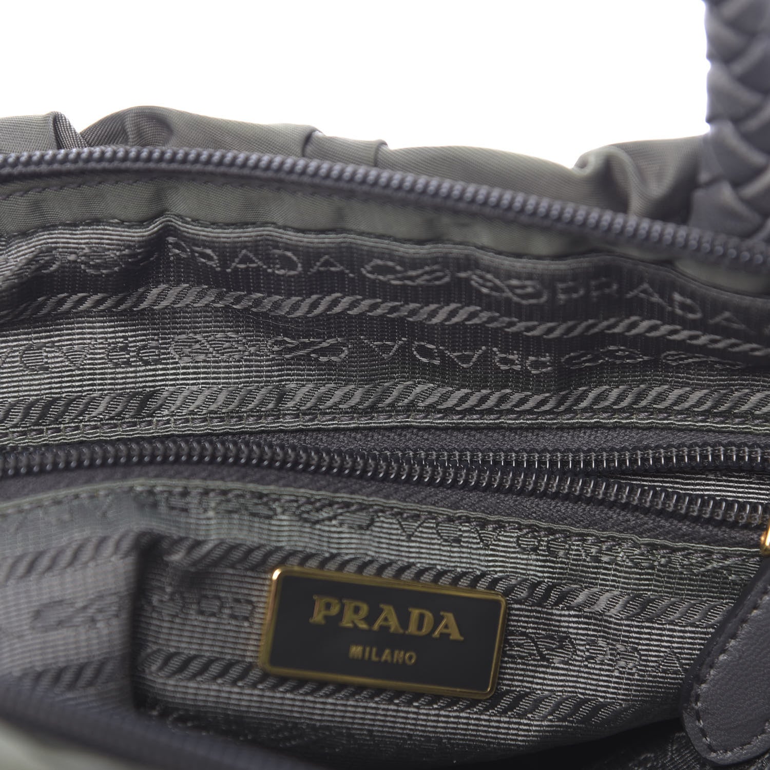 Prada Tessuto Nylon Bow Shoulder Bag Green 9 of 16