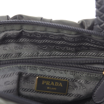 Prada Tessuto Nylon Bow Shoulder Bag Green 9 of 16