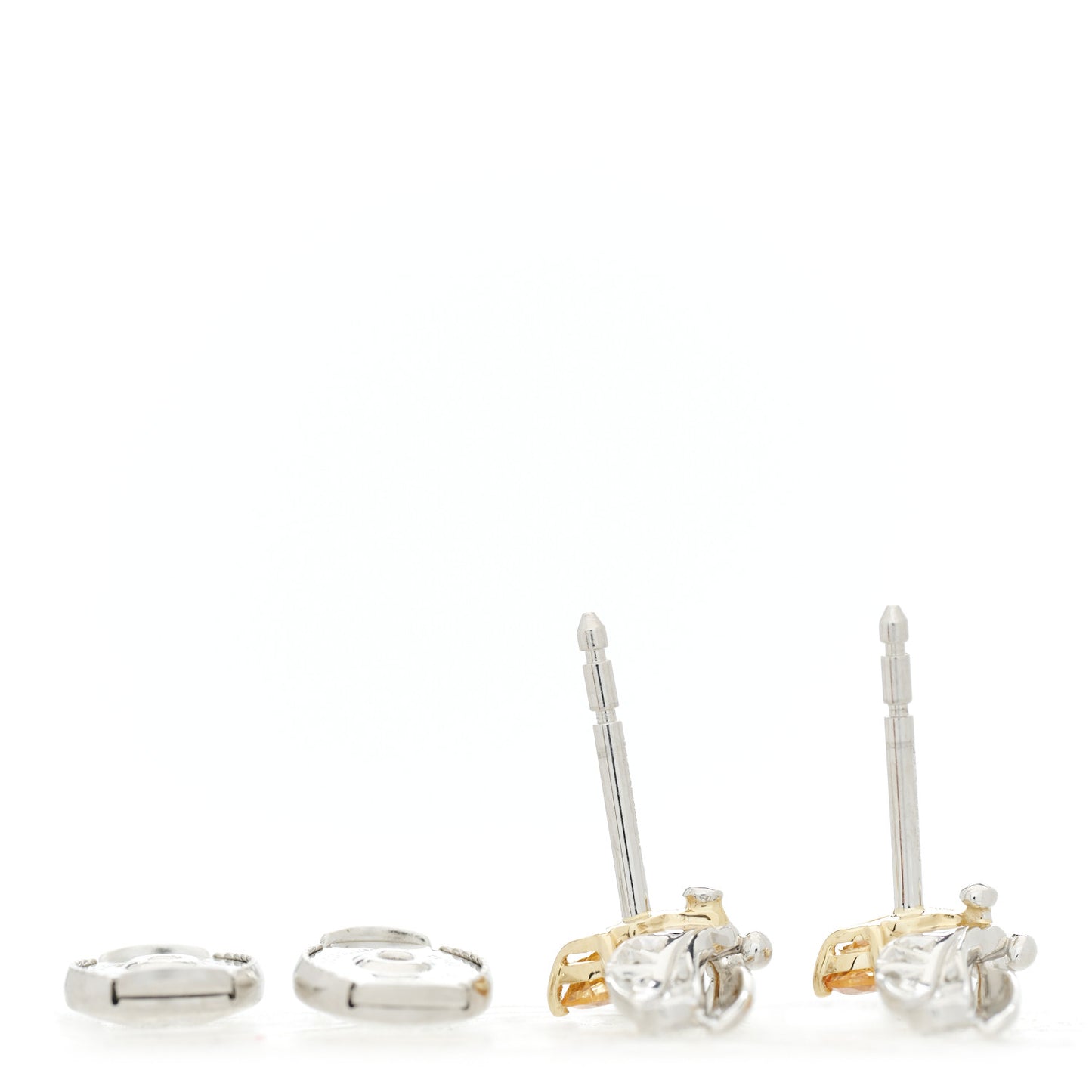 Platinum 18K Yellow Gold Diamond Spessartine Paper Flowers Firefly Earrings