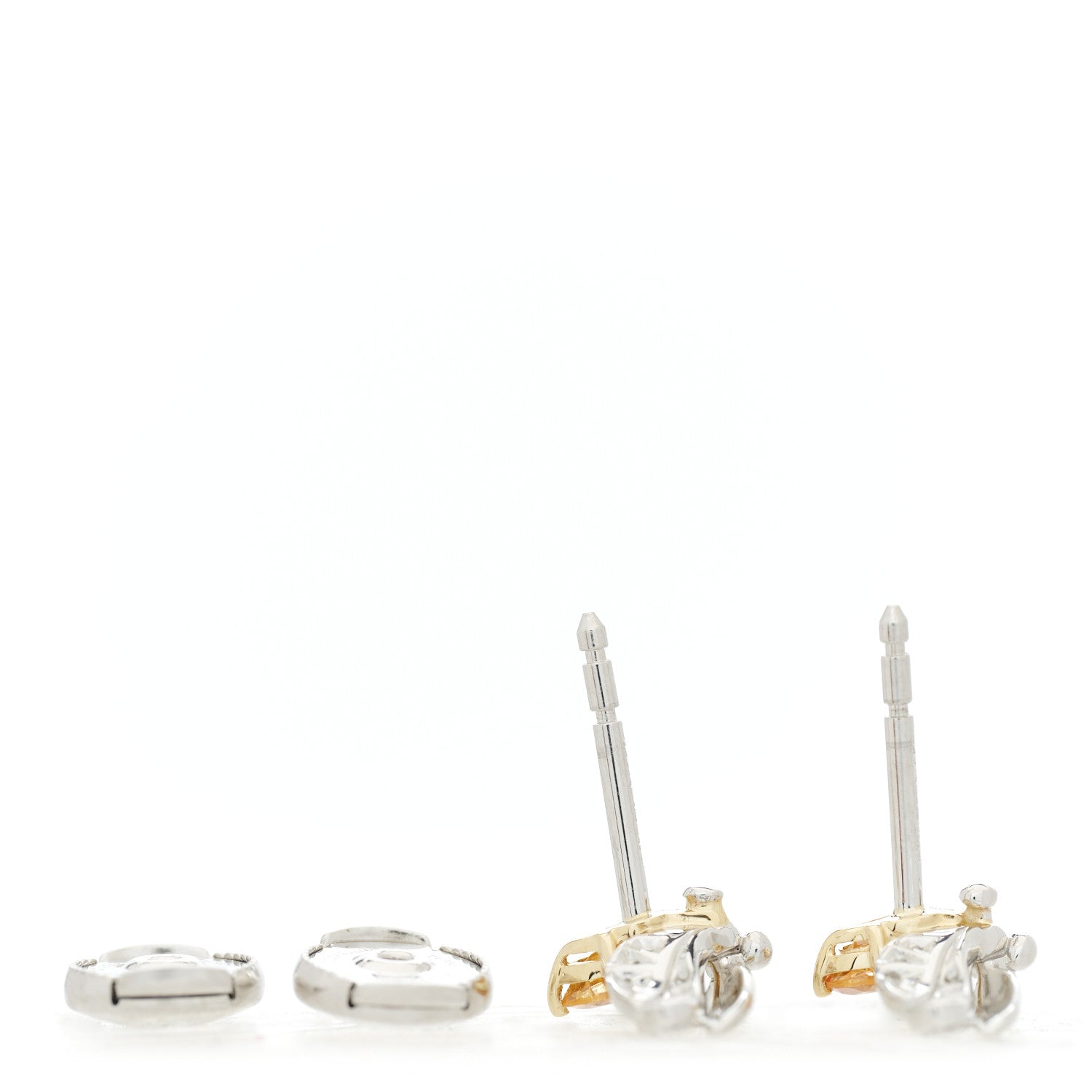 Tiffany Platinum 18K Yellow Gold Diamond Spessartine Paper Flowers Firefly Earrings 3 of 6