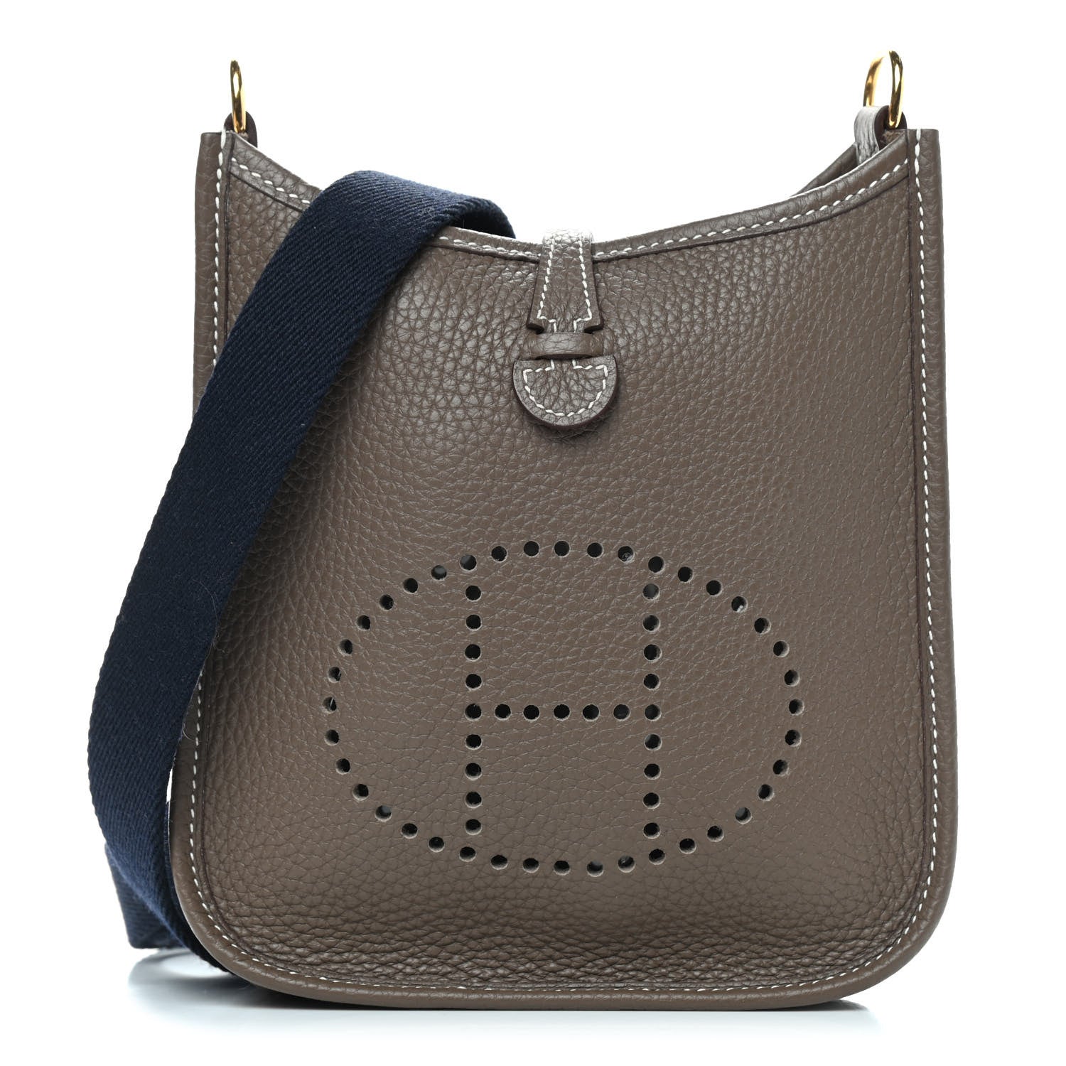 Hermes Taurillon Clemence Amazone Evelyne TPM Etoupe Bleu Indigo 1 of 9