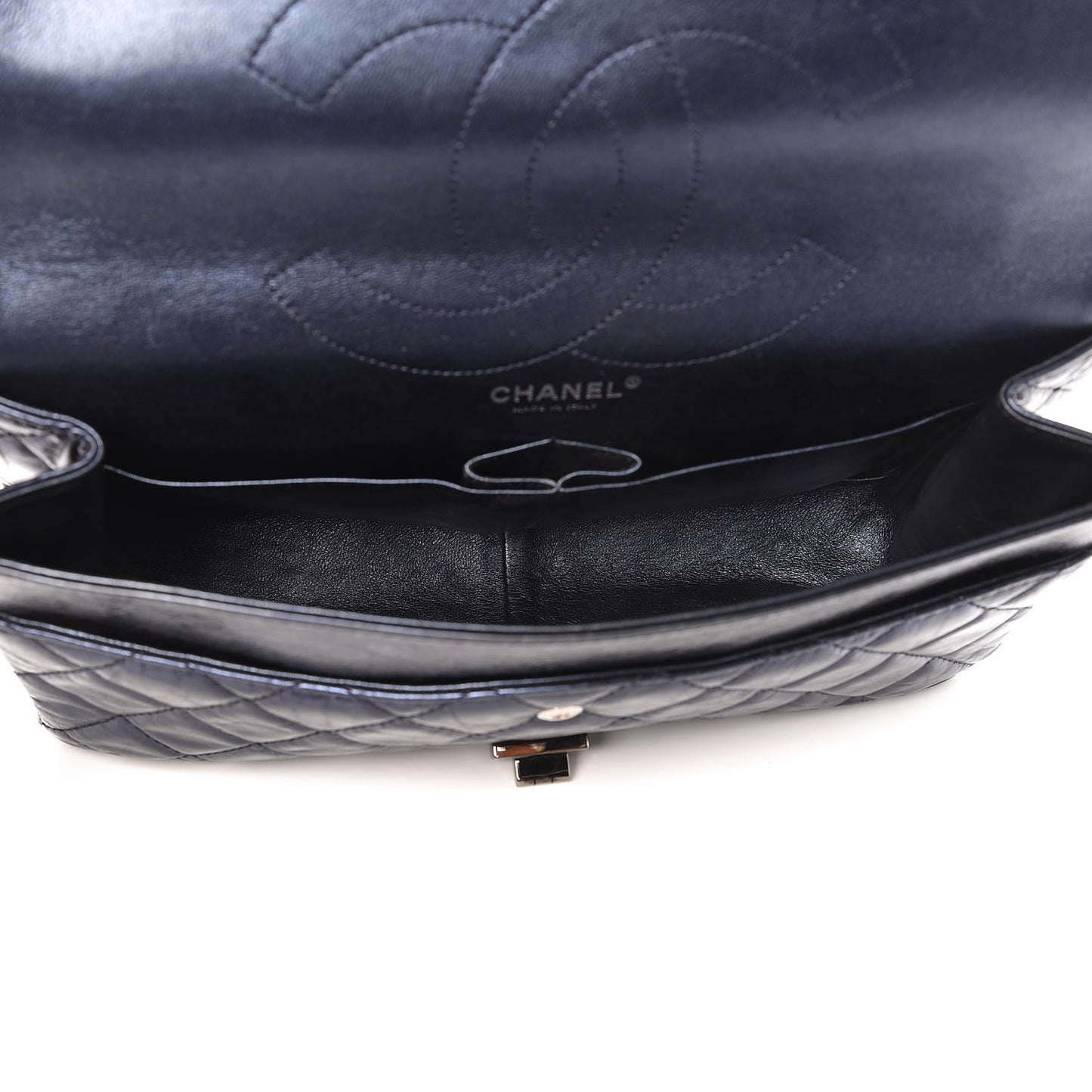 Metallic Aged Calfskin 2.55 Reissue Flap 227 Blue