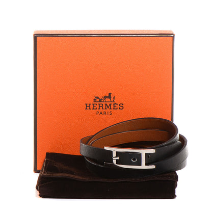 Hermes Chamonix Hapi 3 GM Triple Tour Wrap Bracelet Black 10 of 16