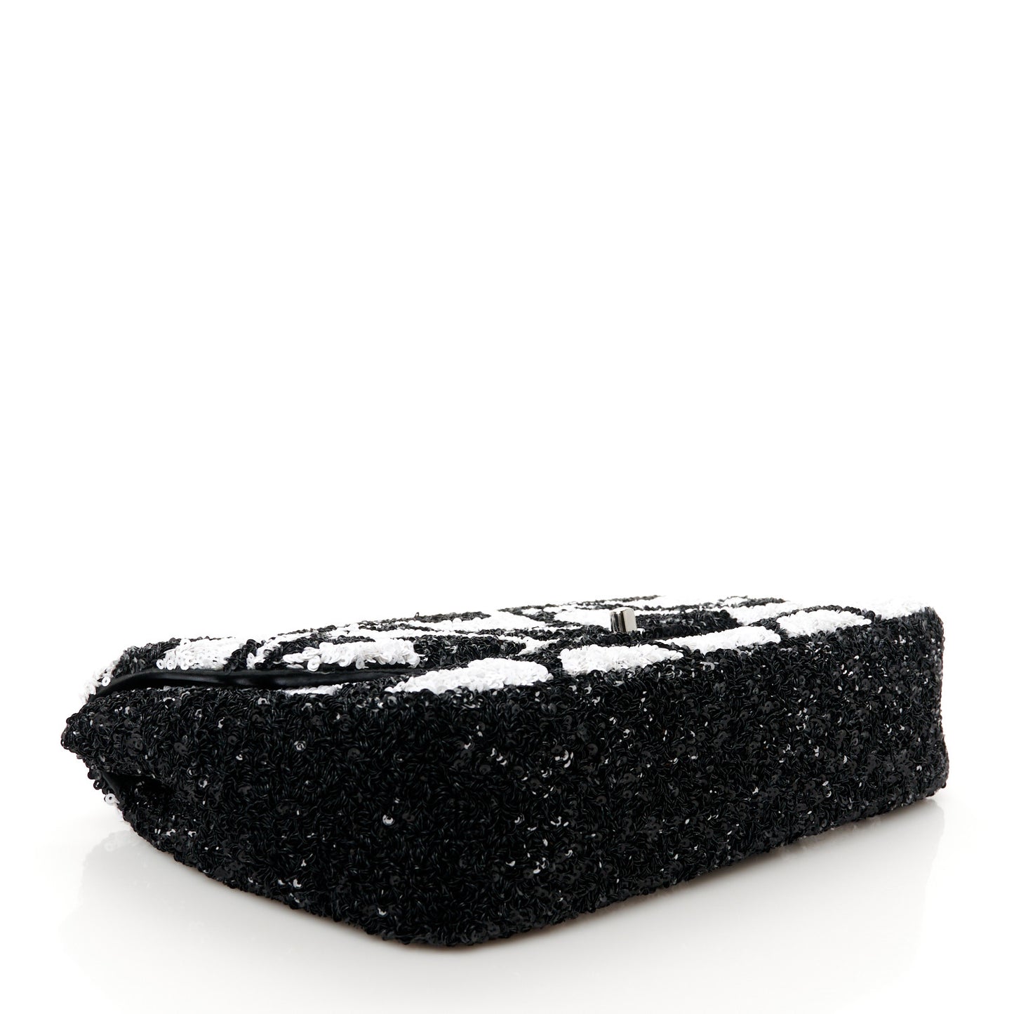 Sequin Mini Rectangular Flap Black White
