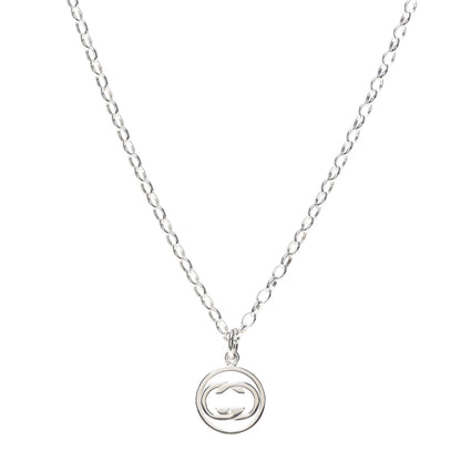 Gucci Sterling Silver Interlocking Circle GG Pendant Necklace 1 of 4