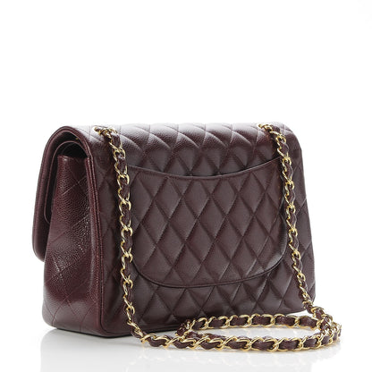 Chanel Caviar Quilted Jumbo Double Flap Burgundy 4 of 9