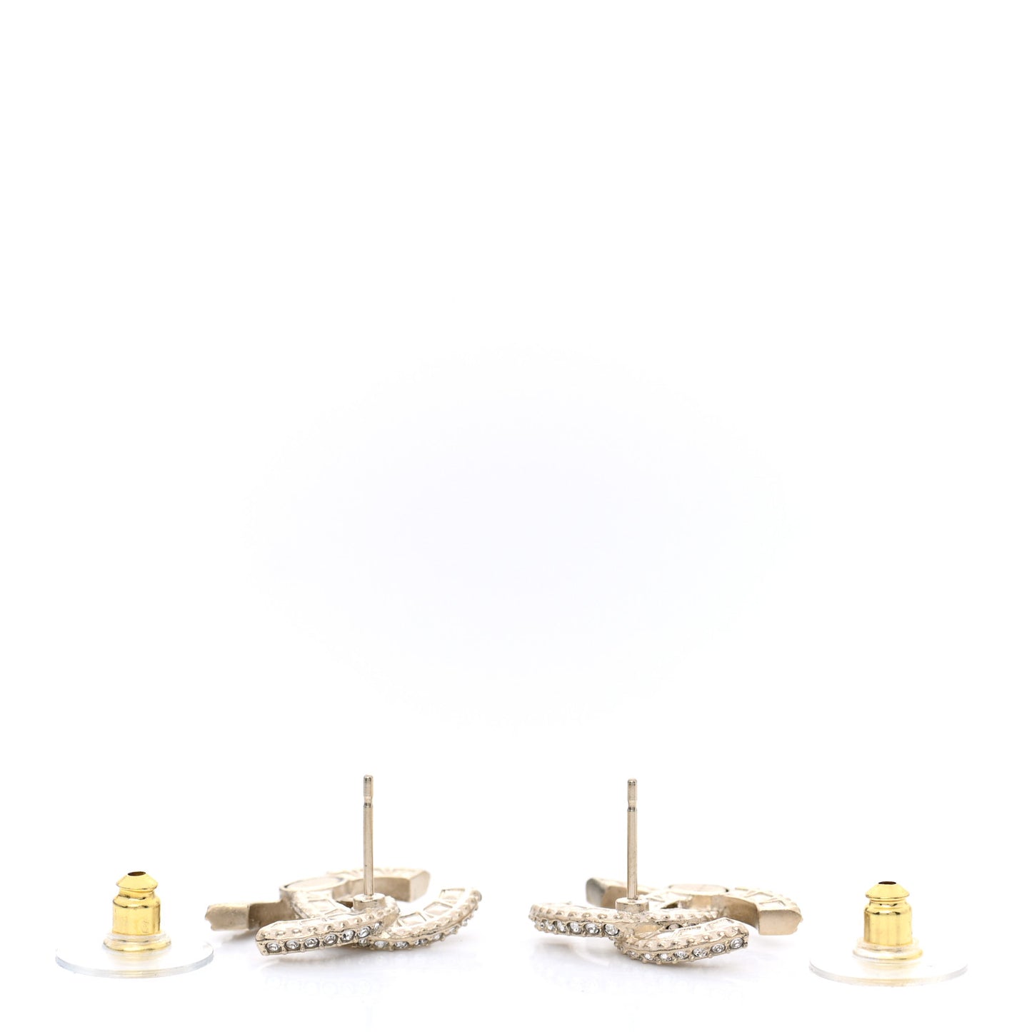 Crystal Timeless CC Earrings Light Gold