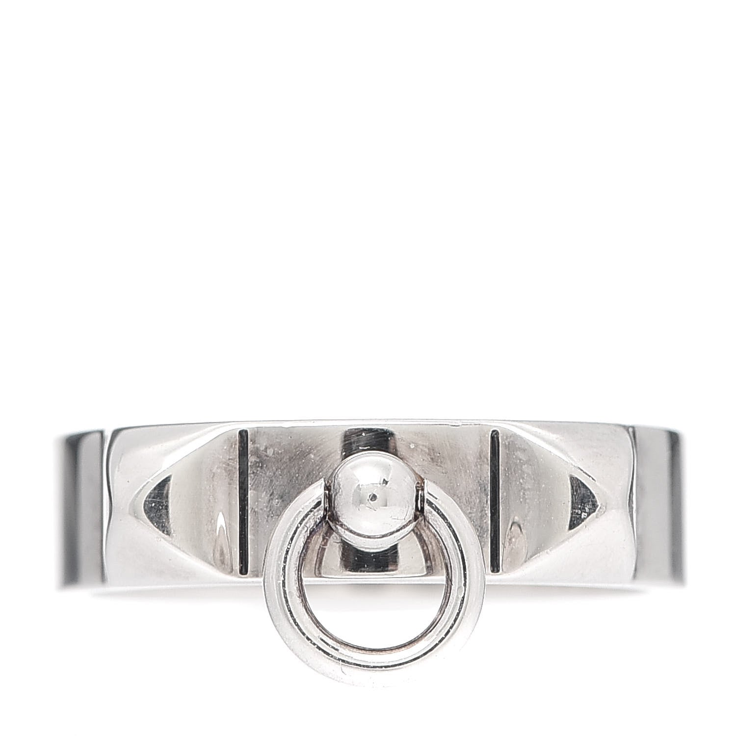 Hermes Sterling Silver PM Collier De Chien Ring 54 6.75 1 of 6
