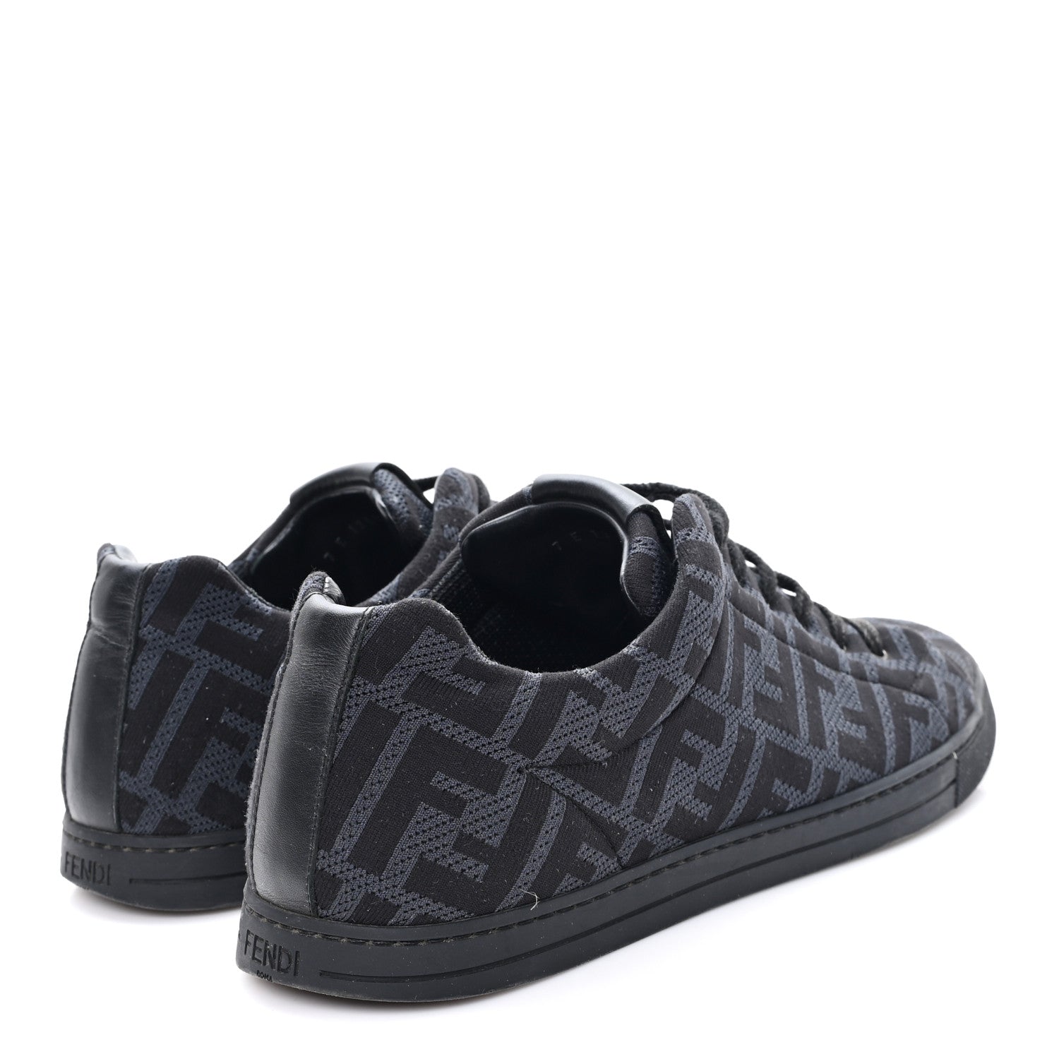 Fendi Tech Fabric FF Mens Lace Up Low Top Sneakers 7 Black 5 of 10