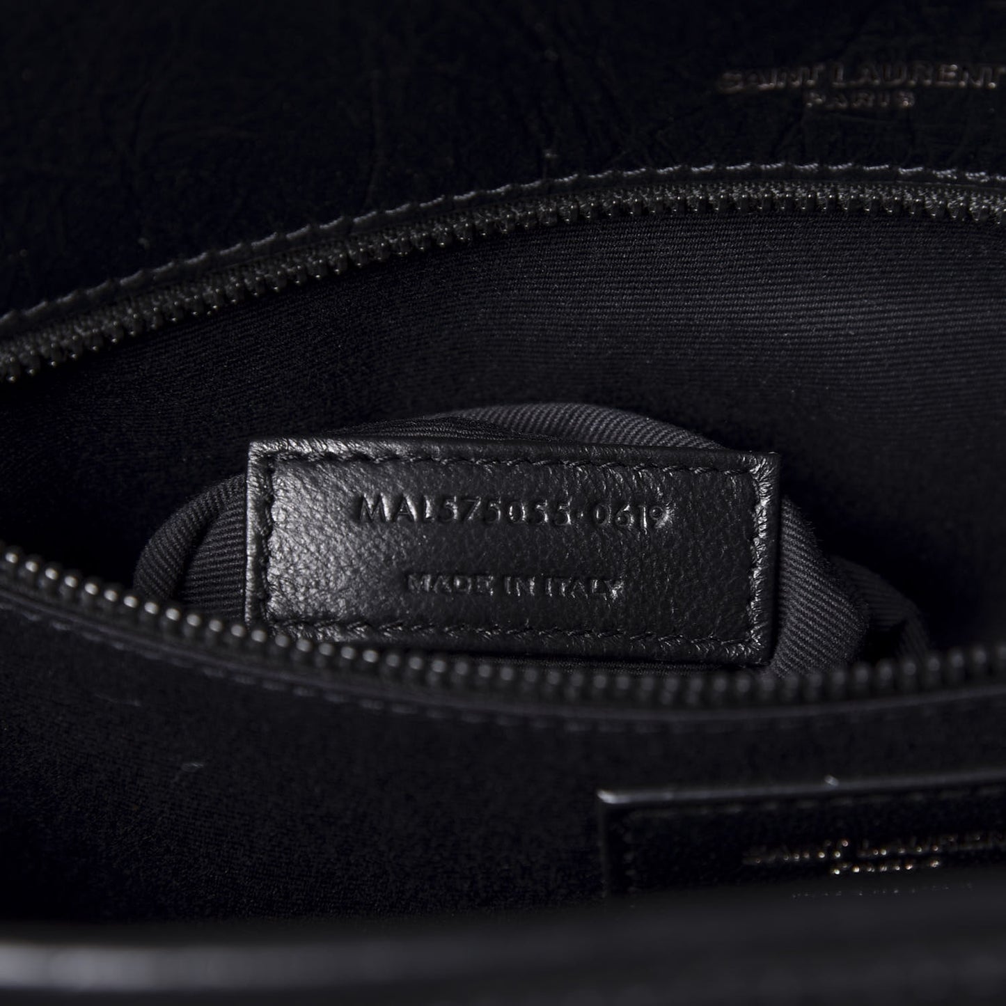 Crinkled Calfskin Matelasse Monogram Medium Niki Chain Satchel Black