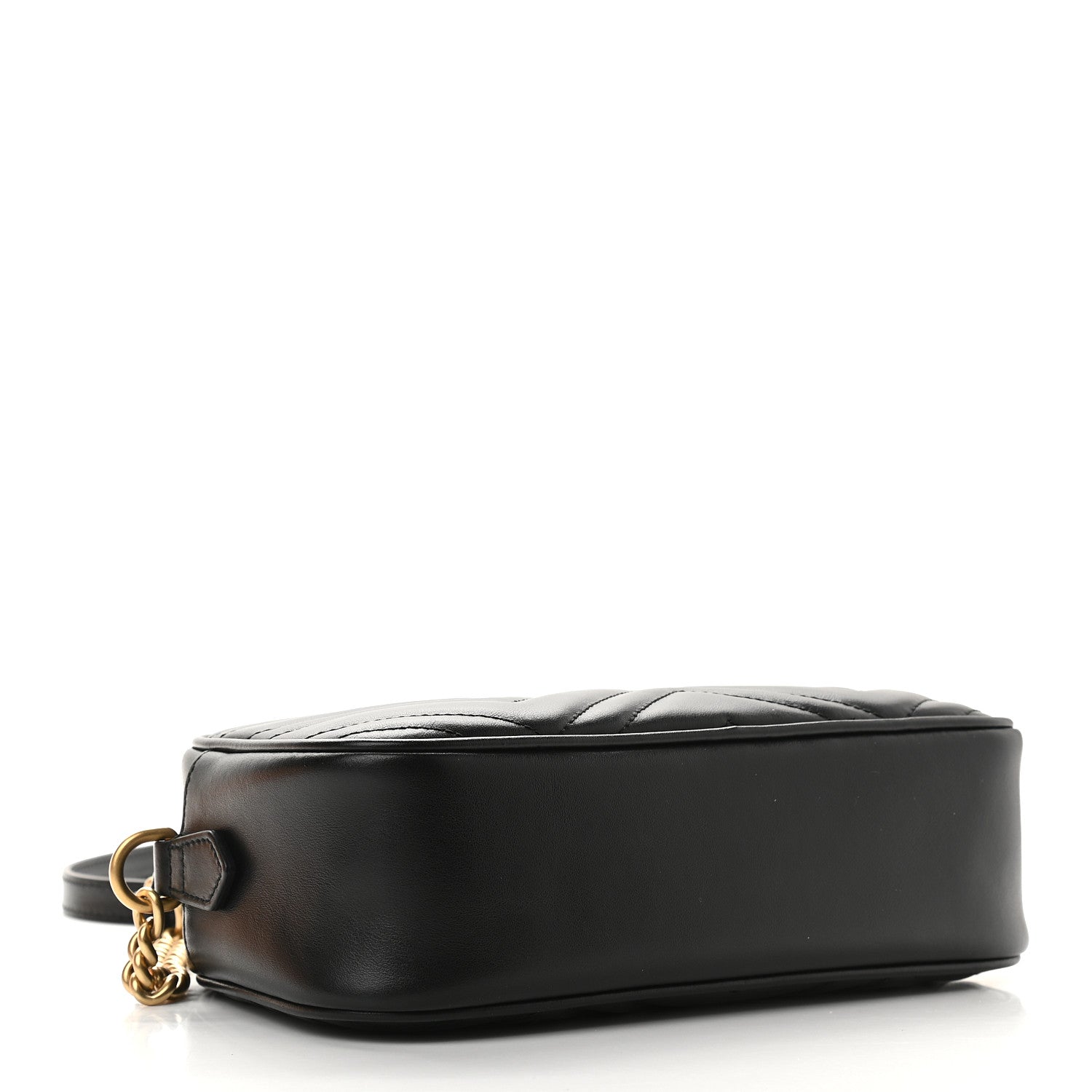 Gucci Calfskin Matelasse Small GG Marmont Chain Shoulder Bag Black 4 of 9