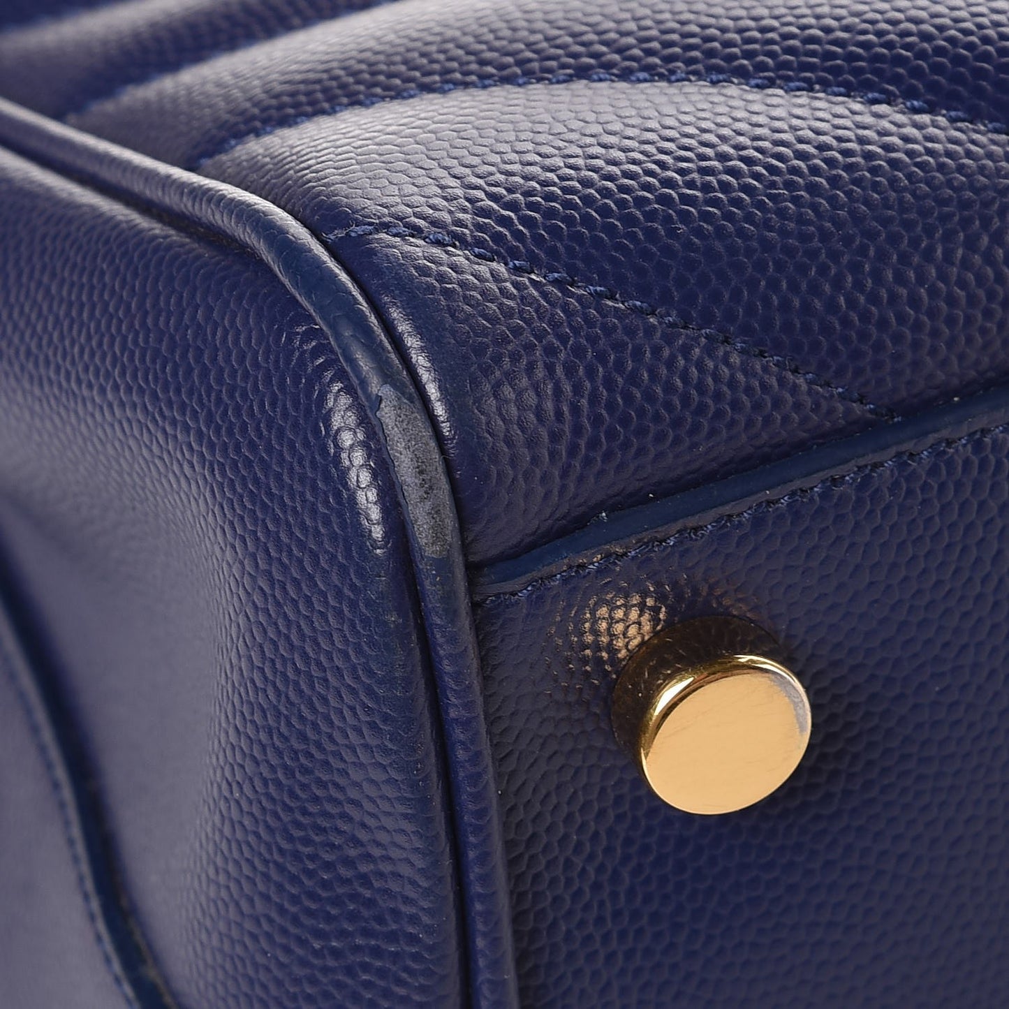 Grain De Poudre Matelasse Chevron Monogram Shopping Bag Deep Marine
