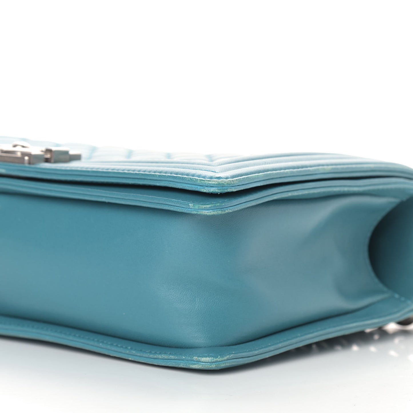 Lambskin Quilted New Medium Boy Flap Turquoise