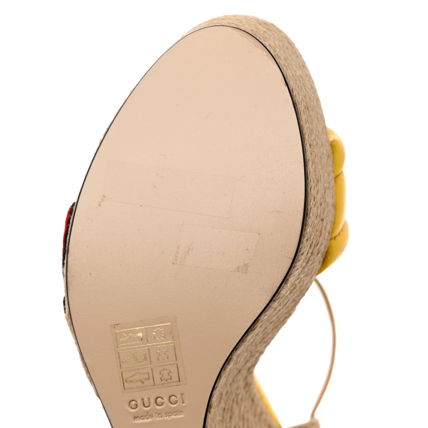 Gucci Metallic Nappa Ophelia Espadrille Platform Wedge Sandals 38 Oro Vecchio 12 of 14