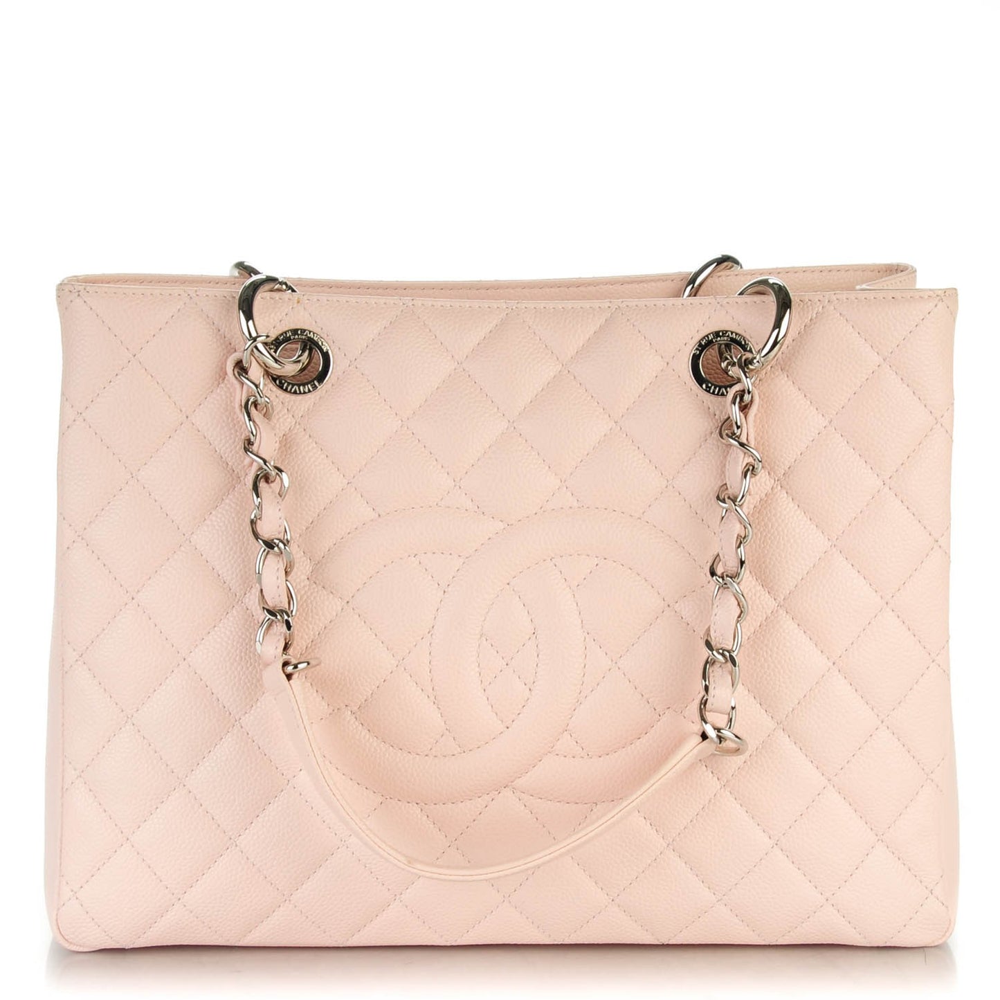 Caviar Quilted Grand Shopping Tote GST Light Pink