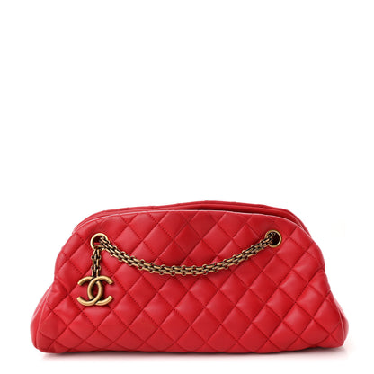 Chanel Lambskin Quilted Medium Just Mademoiselle Red 1 of 11