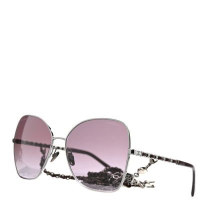 Chanel Metal Square Frame Chain Sunglasses 4274-Q Purple 1 of 7