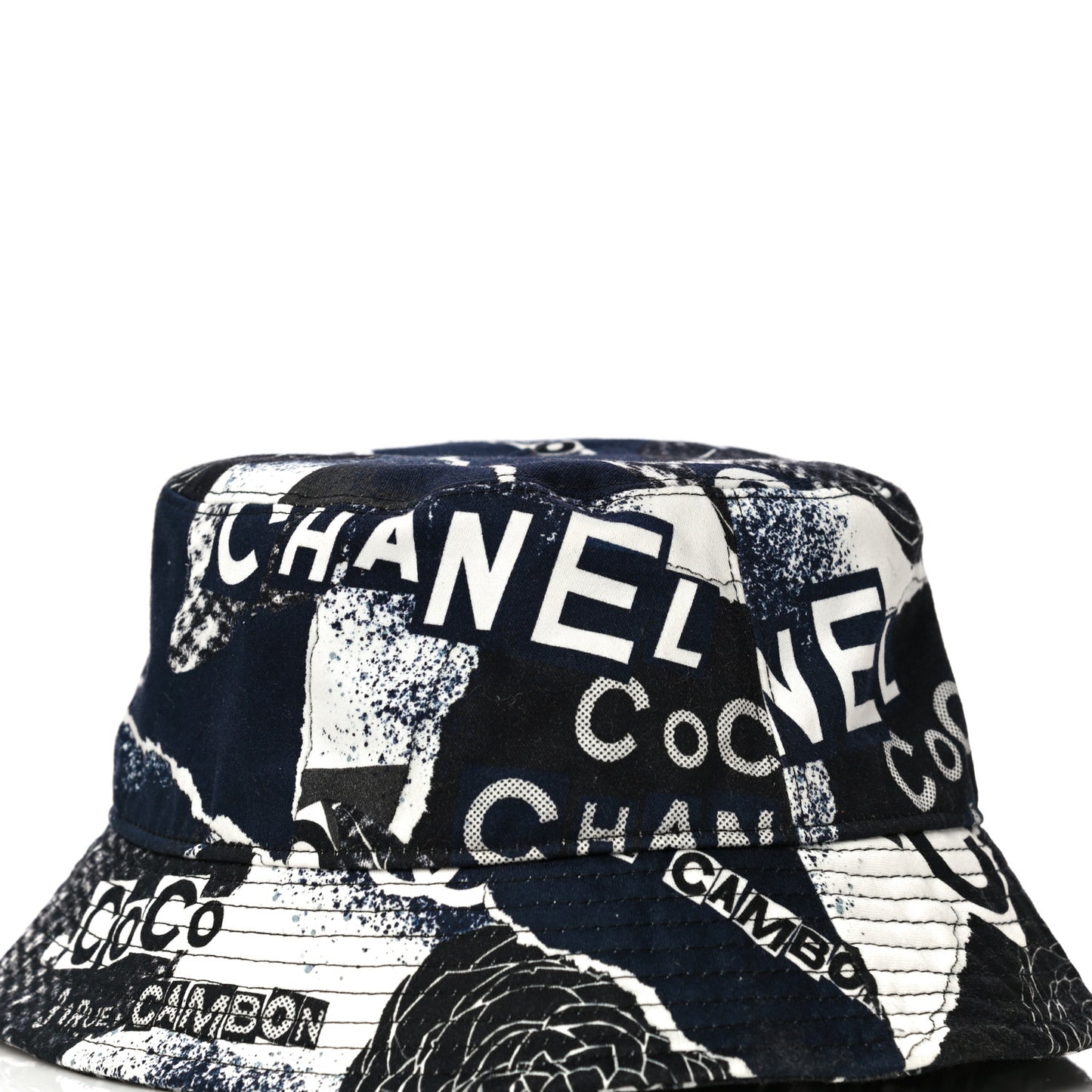 Cotton Coco Print Bucket Hat L Navy Black White