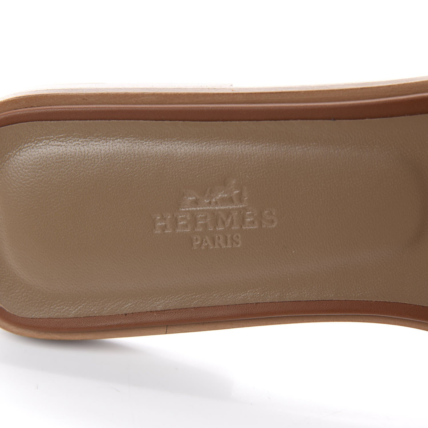 Hermes Box Calfskin Oran Sandals 38.5 Gold 7 of 10