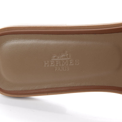 Hermes Box Calfskin Oran Sandals 38.5 Gold 7 of 10