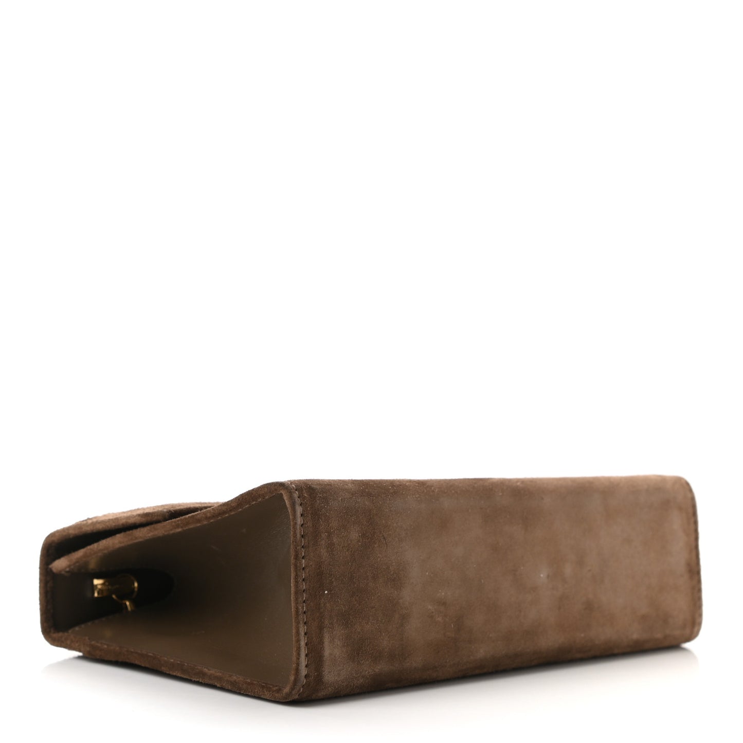 Suede Gancini Chain Crossbody Brown