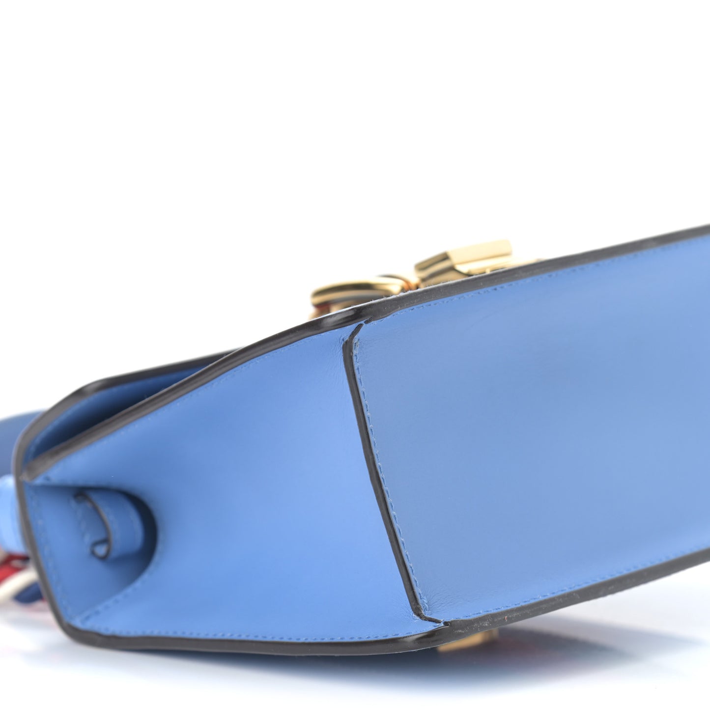 Vitello Fontanella Web Mini Sylvie Top Handle Bag Clear Sky Blue