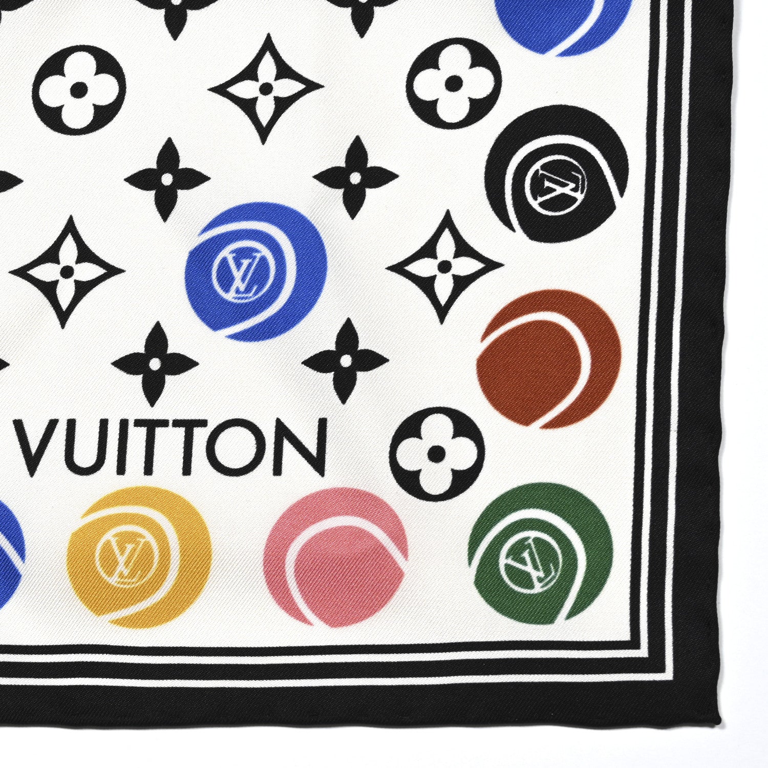 Louis Vuitton Silk Monogram LV Match Scarf White Multicolor 3 of 3