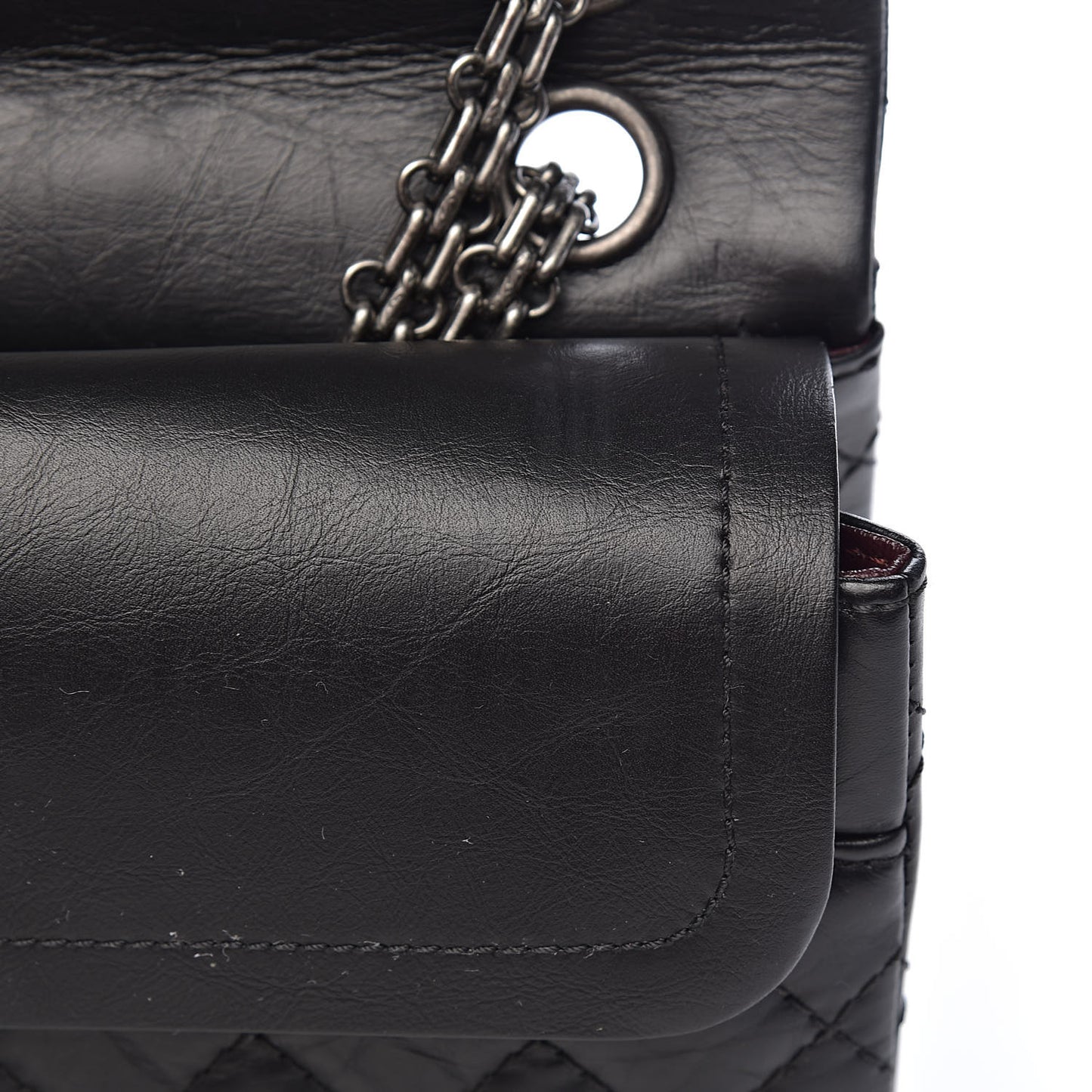 Aged Calfskin Quilted 2.55 Reissue 225 Flap Black