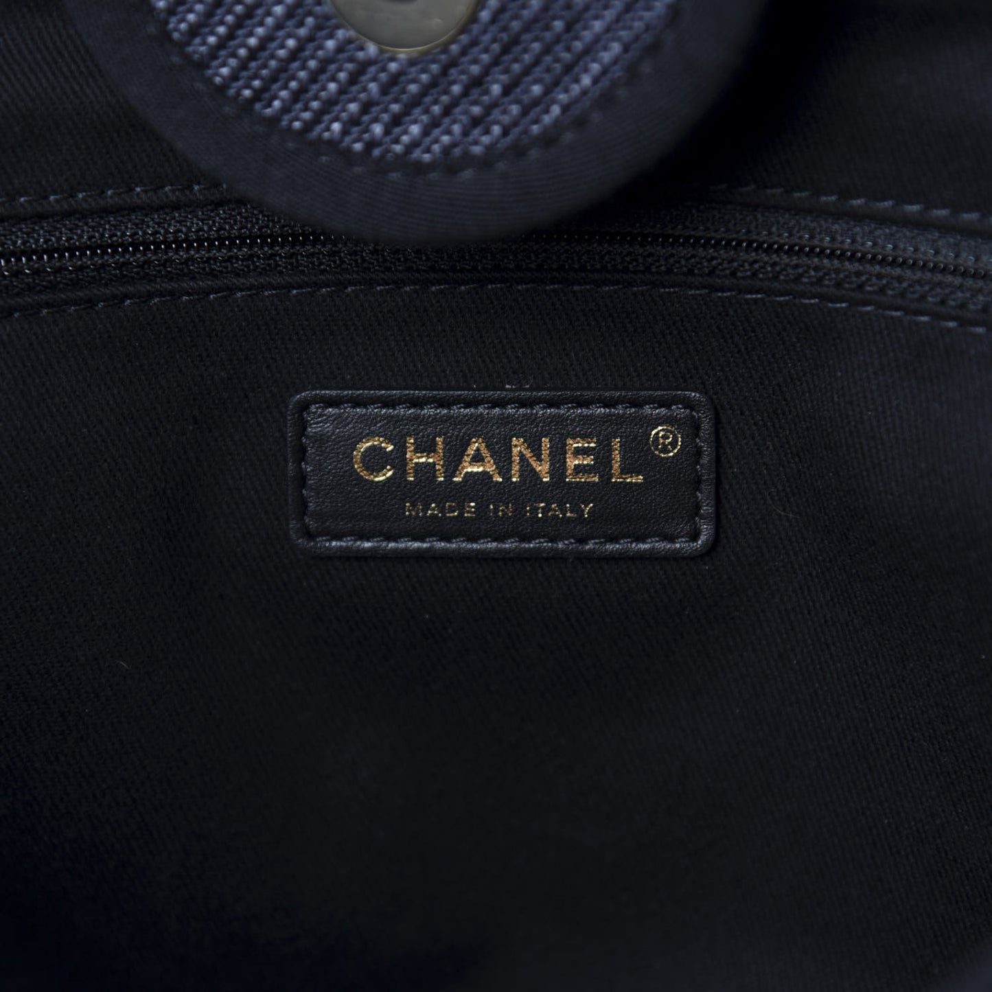 Mixed Fibers Calfskin Medium Deauville Tote Black