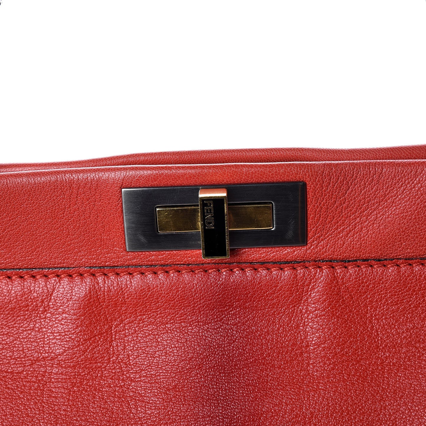 Goatskin Zucca Large Peekaboo Iconic Satchel Red