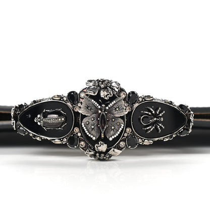 Alexander McQueen Calfskin Lizard Embossed Knuckle Flat Clutch Black 9 of 12