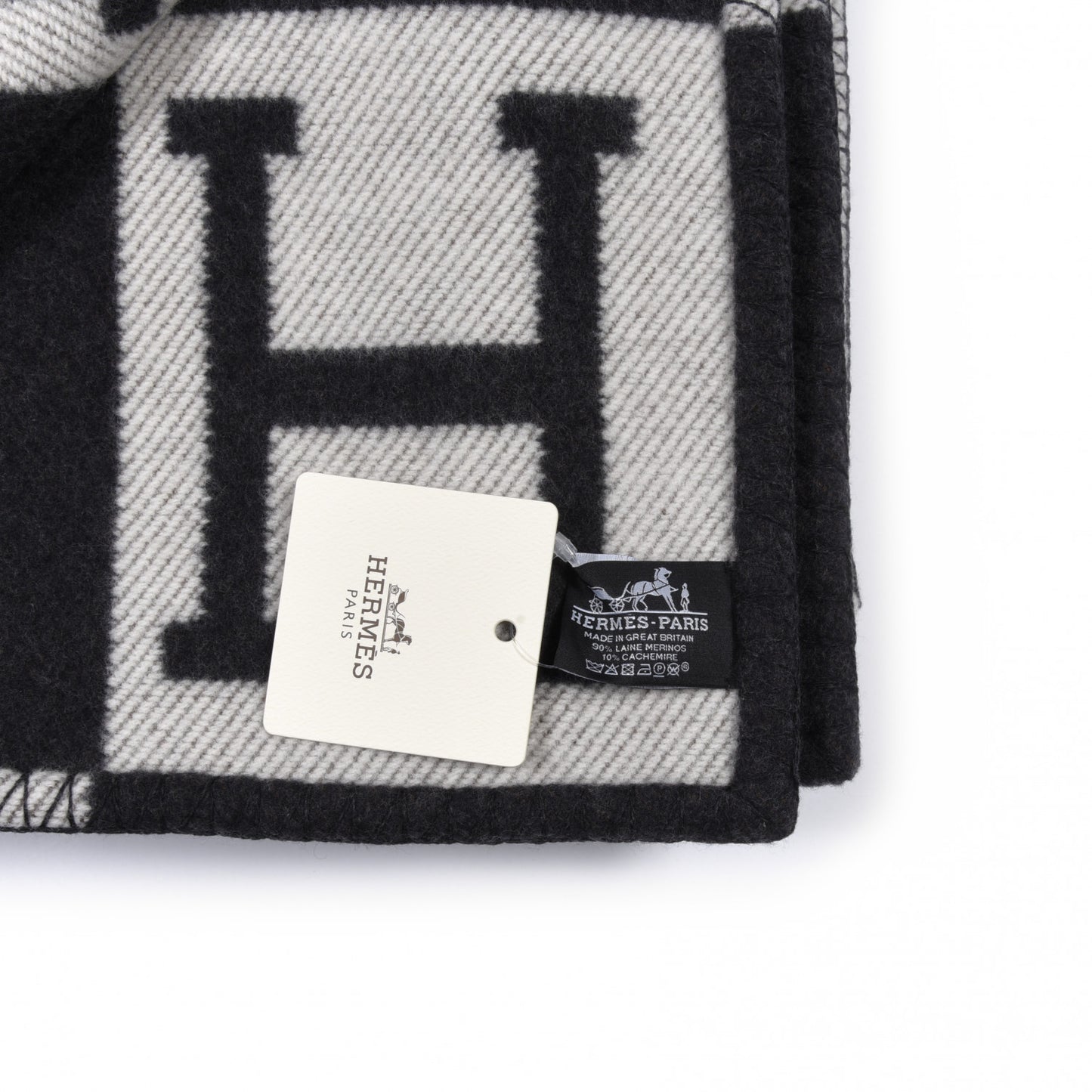 Wool Cashmere Avalon Blanket Ecru Gris Fonce