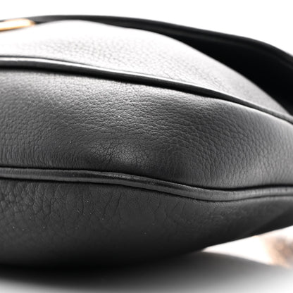 Prada Calfskin Chain Strap Shoulder Bag Black 10 of 12