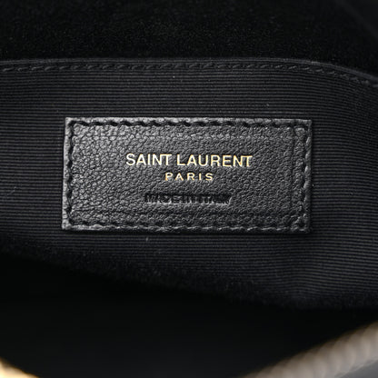 Saint Laurent Raffia Calfskin Leopard Print Monogram Lou Camera Bag Natural Beige Black 6 of 11