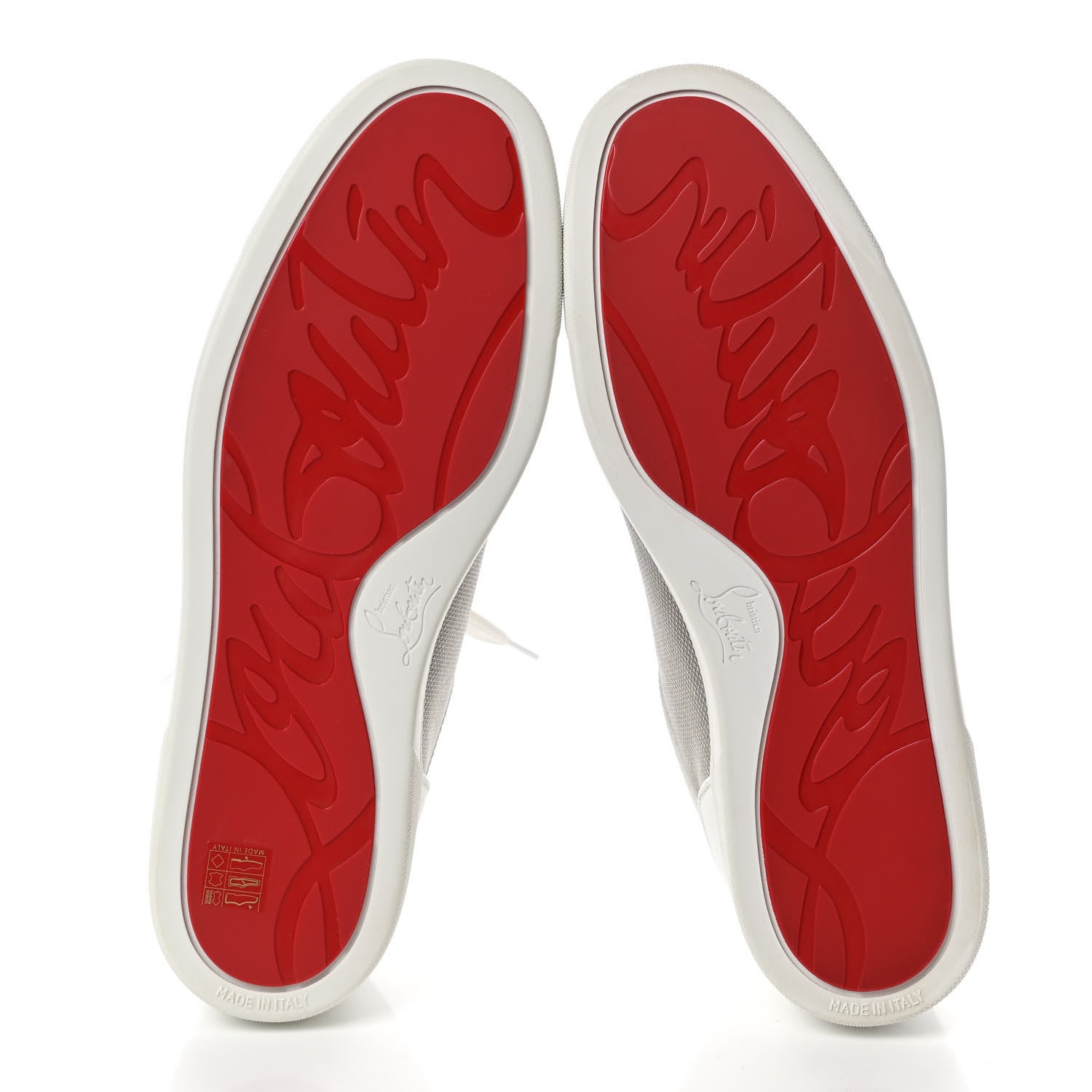 Christian Louboutin Calfskin Mens Rantulow Orlato Flat Sneakers 44 White Grey 7 of 8