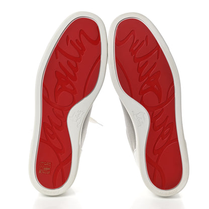 Christian Louboutin Calfskin Mens Rantulow Orlato Flat Sneakers 44 White Grey 7 of 8