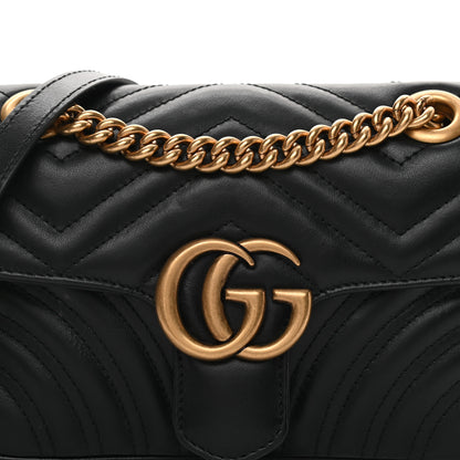 Gucci Calfskin Matelasse Mini GG Marmont Shoulder Bag Black 15 of 21