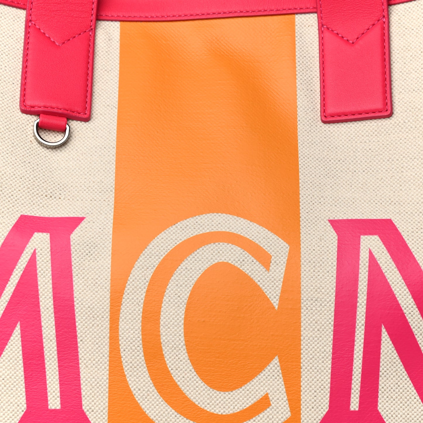Canvas Stripe Ilse Large Shopper Tote Orange Pink