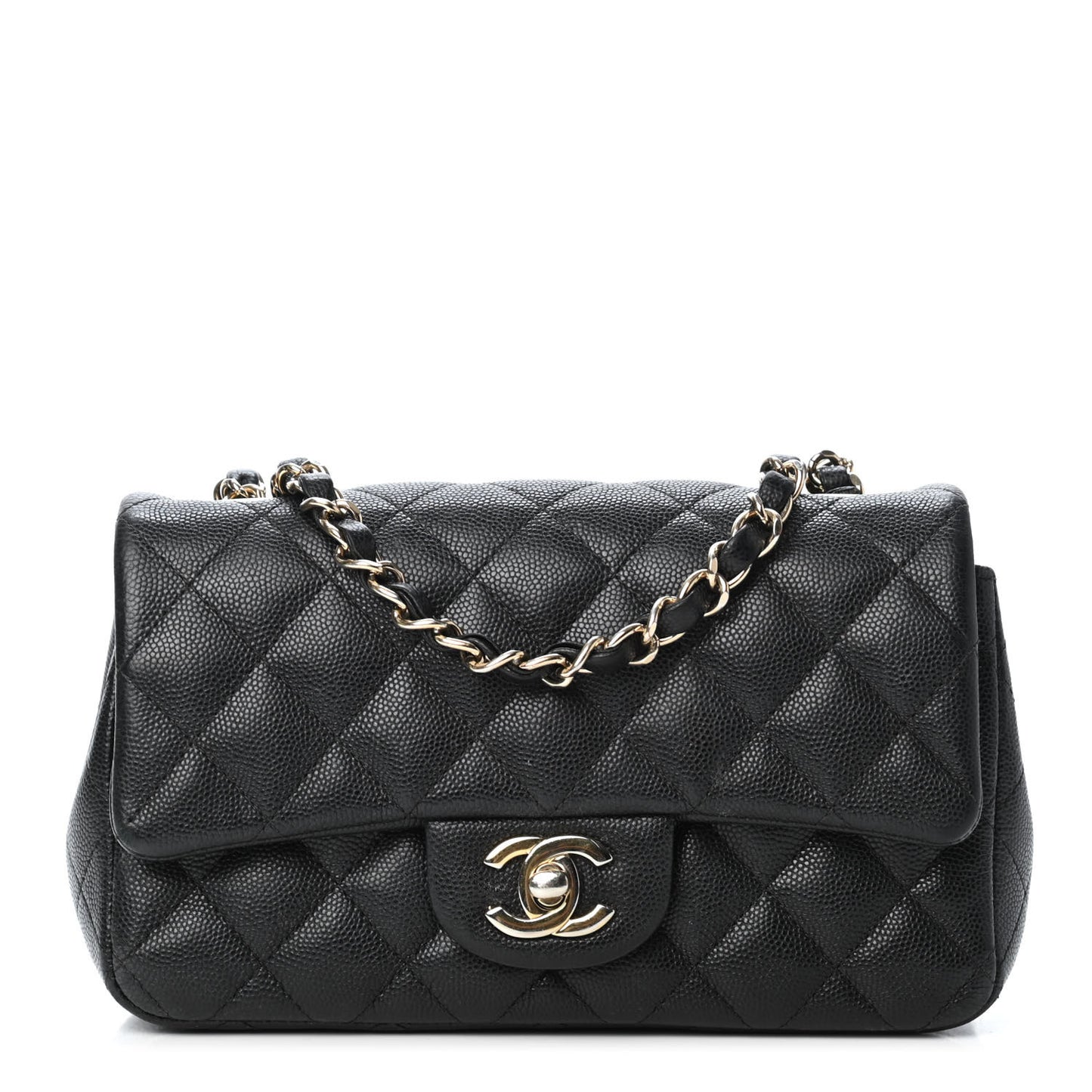Caviar Quilted Mini Rectangular Flap Black