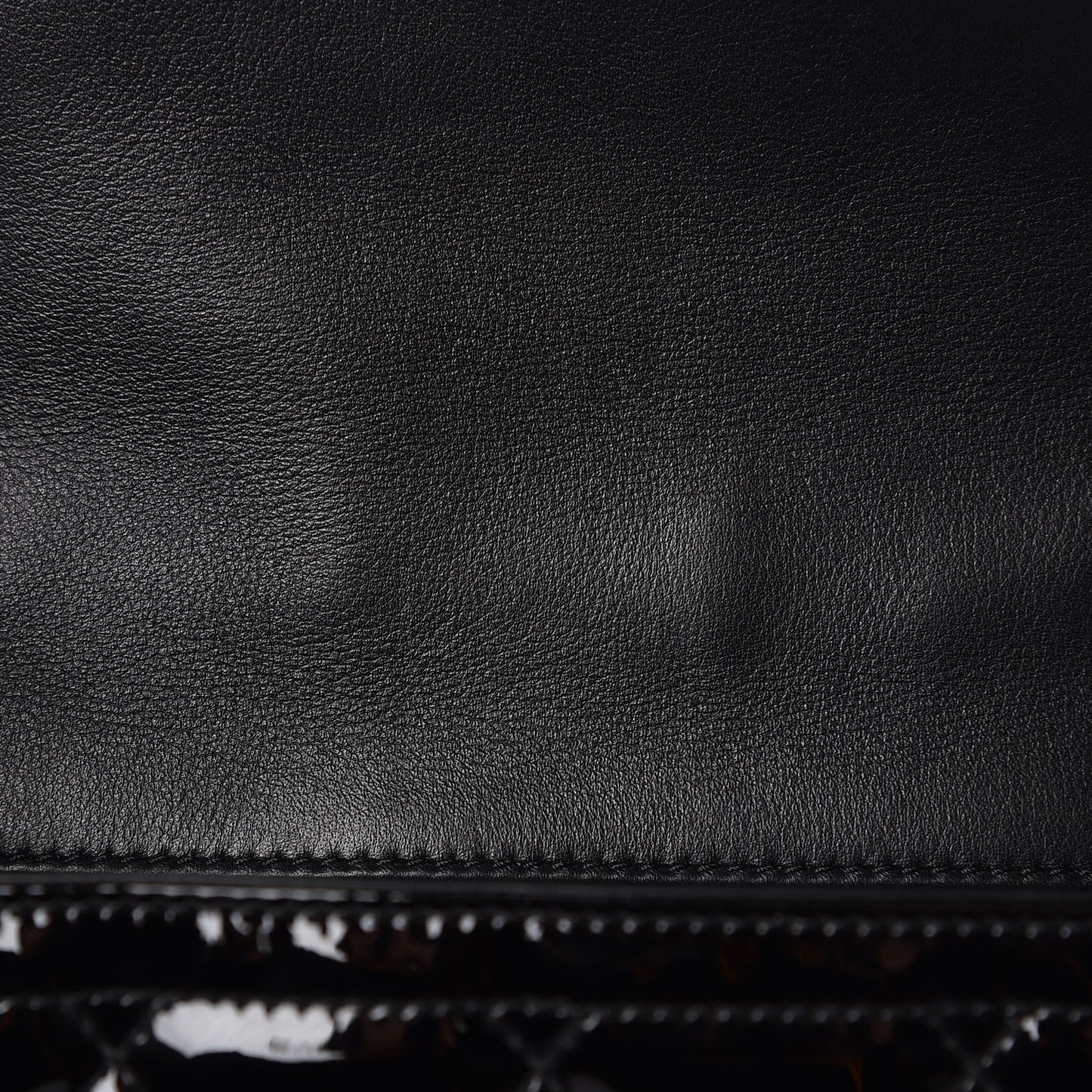 Patent Quilted Small Coco Shine Flap Black
