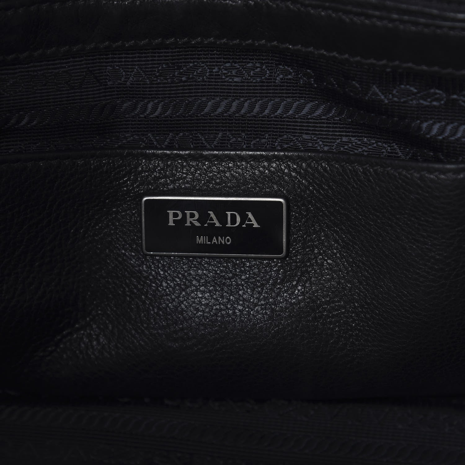 Prada Glace Calf Bi-Color Twin Pocket Tote Pomice Black 7 of 10