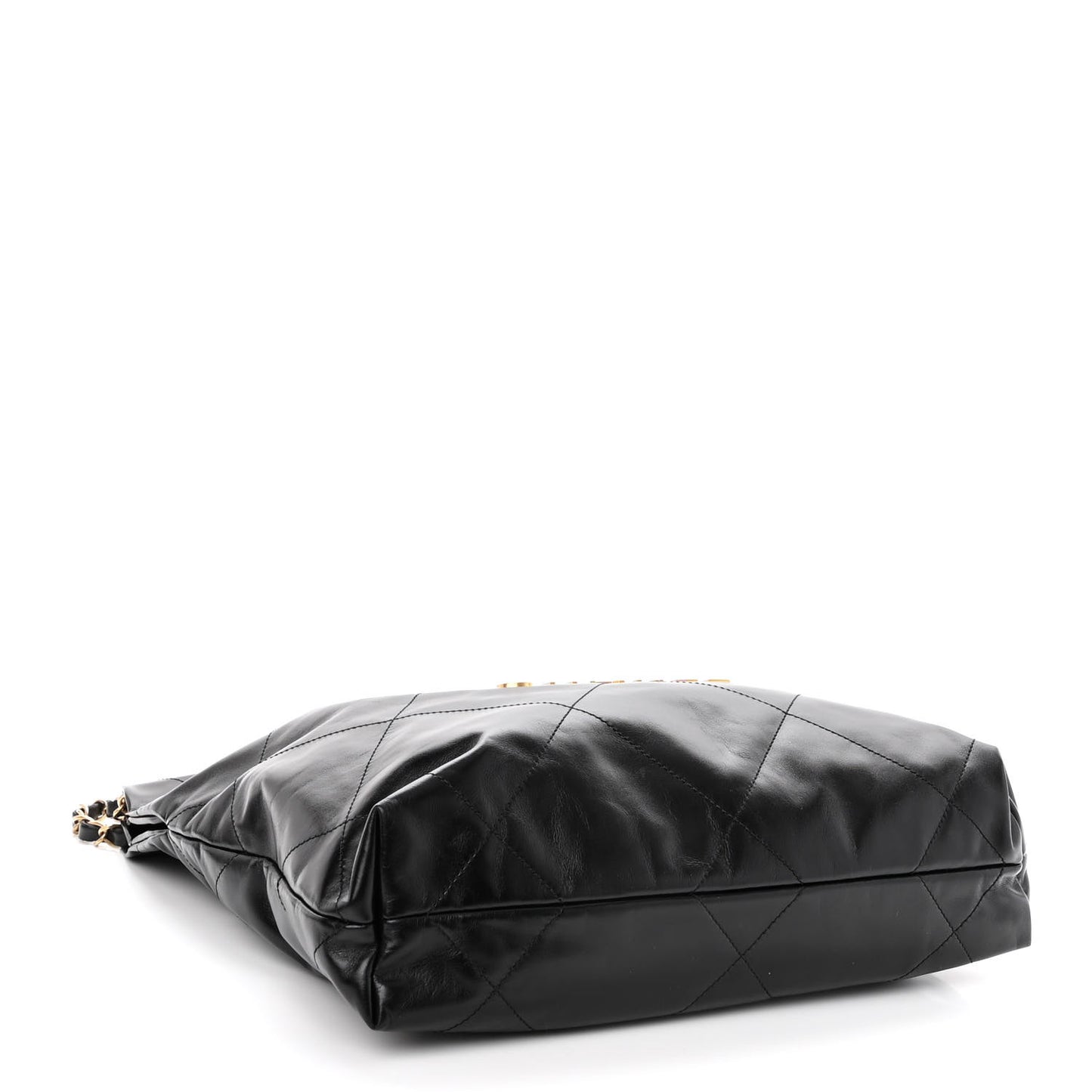 Shiny Calfskin Quilted Small Chanel 22 Black