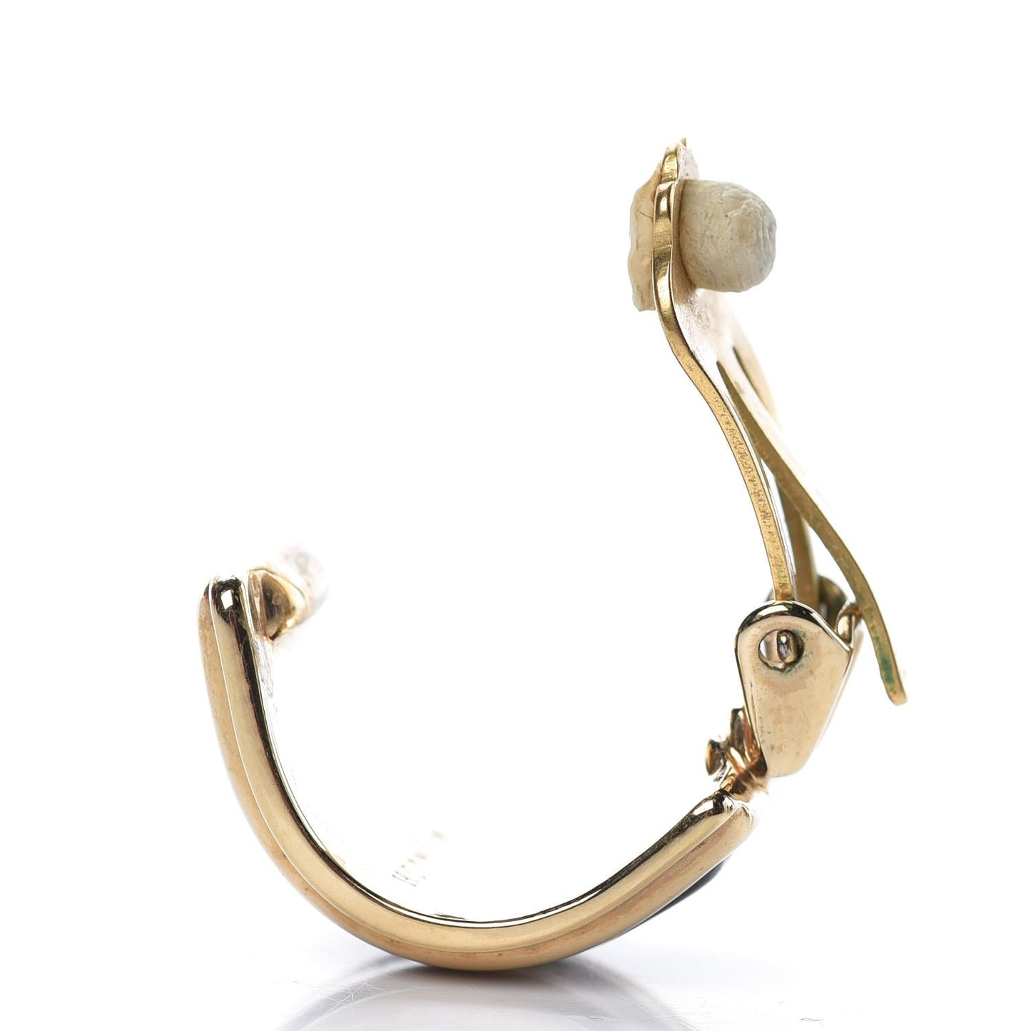 Enamel Clip On Earrings Gold