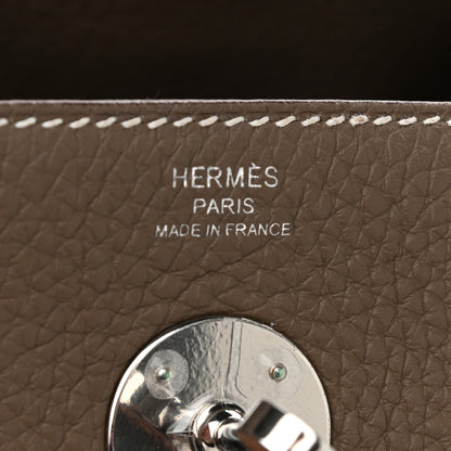Hermes Taurillon Clemence Lindy 26 Etoupe 7 of 9